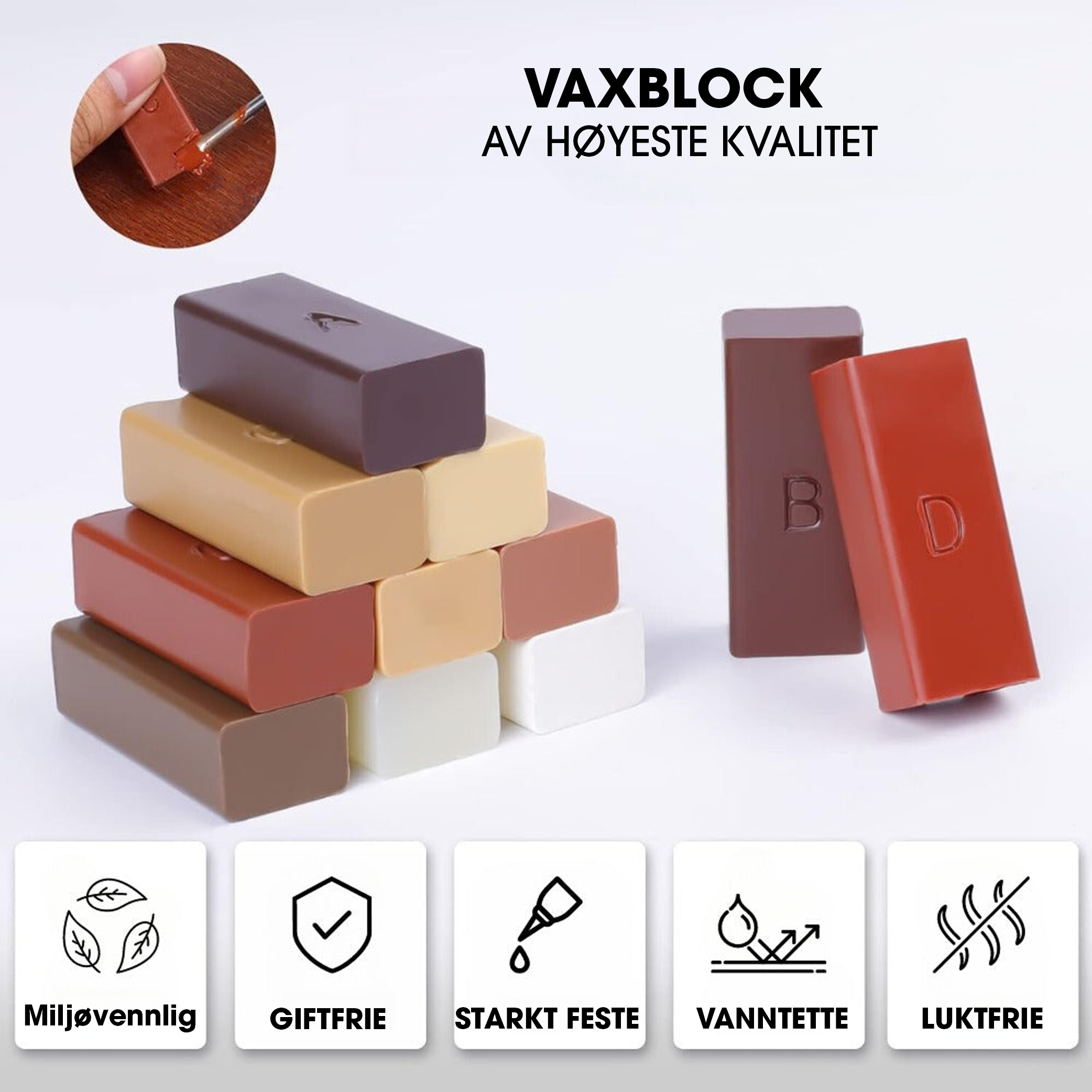 11-pack extra vax för träslöjd, lister och golv (vanliga färger)